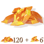 126 Dragon Crystals (120+6 Bonus)